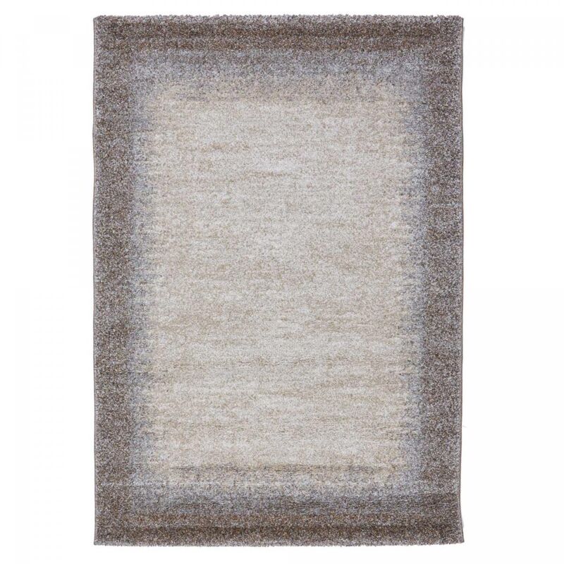 Unamourdetapis - Tapis salon et chambre 140x200 marron rectangle tissé motif faux uni elegant 03