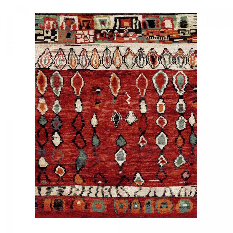 Unamourdetapis - Tapis berbère motifs tribaux 280x380 rouge moroco