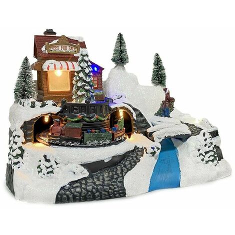 243012 Carrousel de Noël - Train avec lumières, sons et mouvements 24x16x17 cm