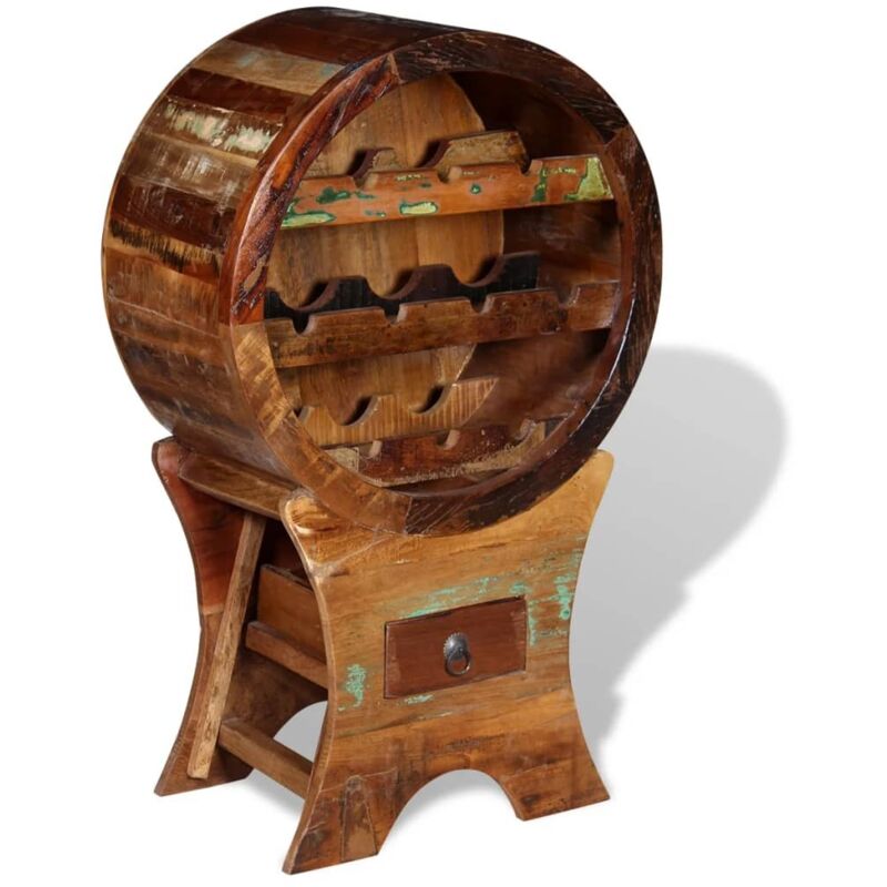 Wine Rack for 10 Bottles Solid Reclaimed Wood vidaXL