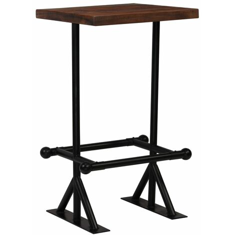 Bar Table Solid Reclaimed Wood Dark Brown 60x60x107 cm