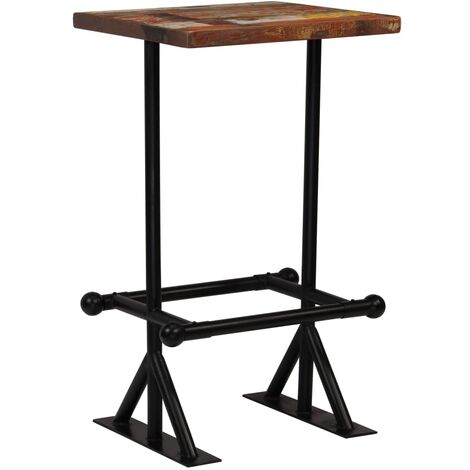 Bar Table Solid Reclaimed Wood Multicolour 60x60x107 cm