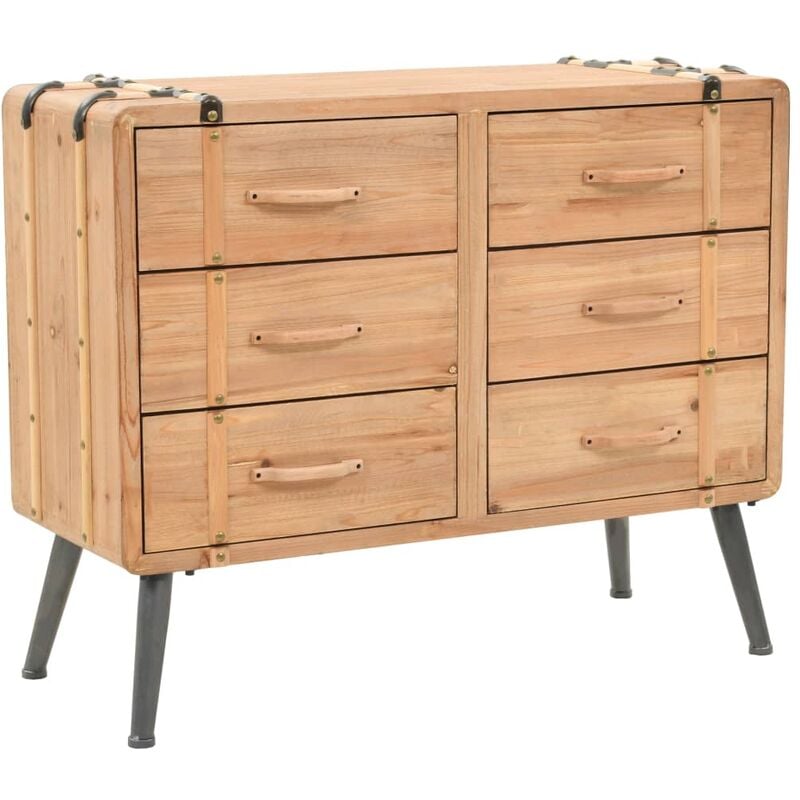 

vidaXL Mueble de cajones de madera maciza de abeto 91x35x73 cm - Marrón