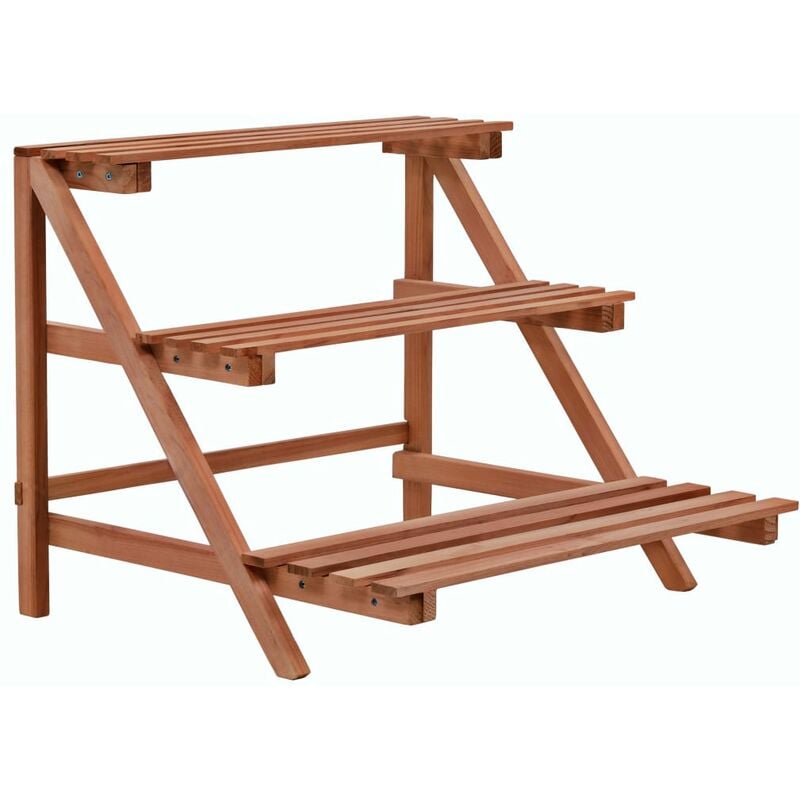 3-Tier Plant Stand Cedar Wood 48x45x40 cm Vidaxl