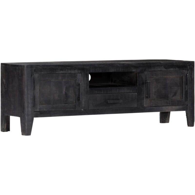 TV Cabinet Black 118x30x40 cm Solid Mango Wood vidaXL