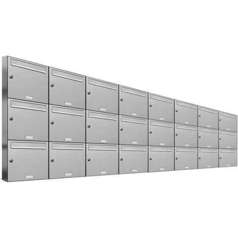 24er Edelstahl Briefkasten Anlage 24 Fach Wandbriefkasten Postkasten