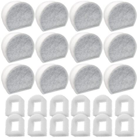 24er-Pack Schaumstoff-Vorfilter und Aktivkohlefilter, kompatibel mit den PetSafe Drinkwell Trinkbrunnen INOX 360 Avalon Pagoda Seascape und Sedona, Filter für Katzen- und Hundetrinkbrunnen