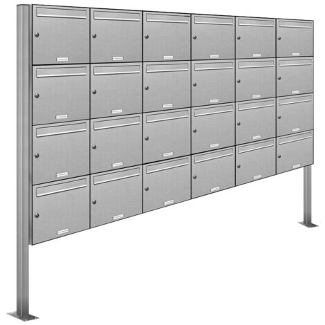 24er V2A Edelstahl Standbriefkasten Anlage Freistehend
