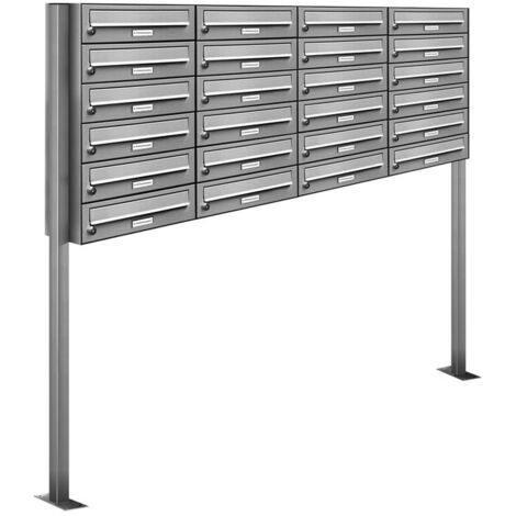 24er V2A Edelstahl Standbriefkasten Anlage Freistehend