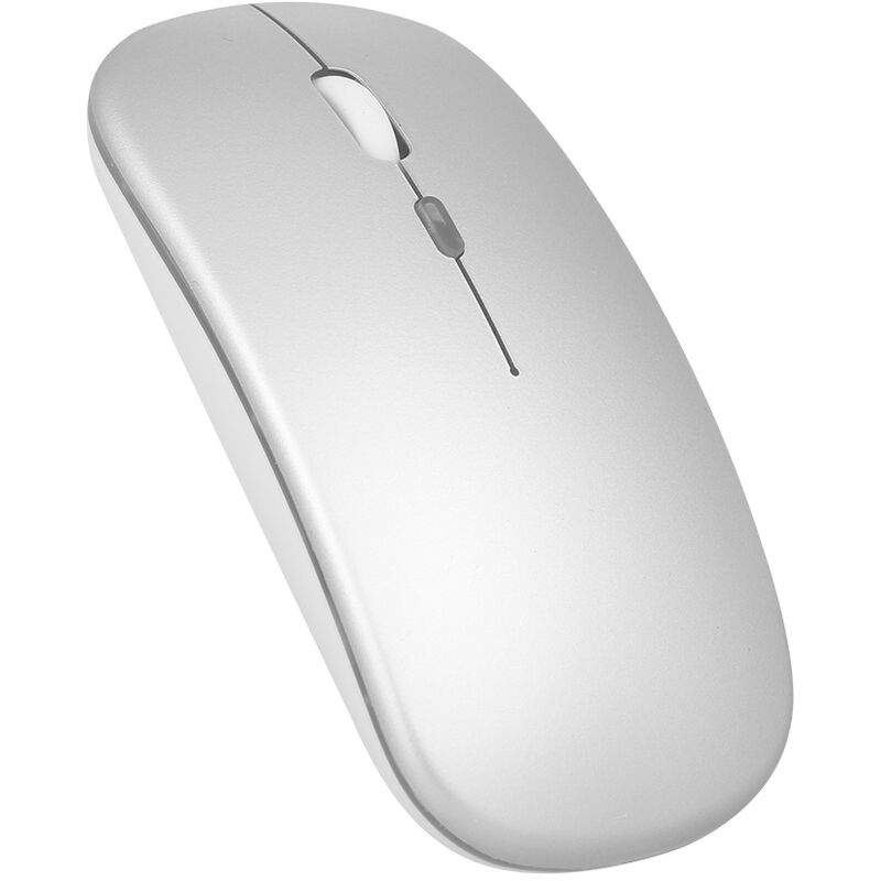 

2.4G BT 5.0 Mouse inalambrico ergonomico delgado Menos ruido 3 niveles de DPI ajustables Raton recargable para computadora portatil, computadora,