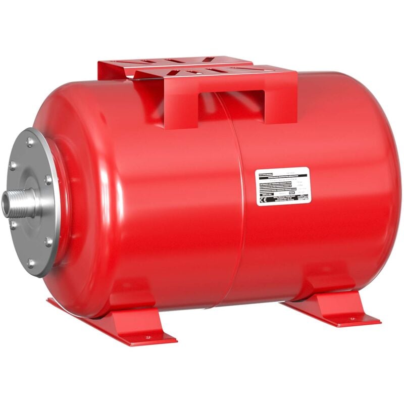 Réservoir pression à vessie – 24 Litres – 267 x 750 x 450 mm – en Acier – Version horizontale – Surpresseur pour la surpression eau domestique –