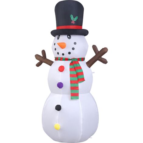 2.4m Bonhomme de neige gonflable illuminé de Noël pour décoration de jardin