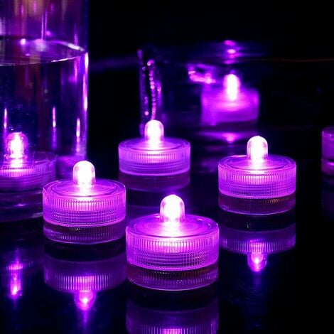 Mini Submersible LED Tea Lights - Waterproof Flameless Led Lights Battery  Powered, Small Led Candle Light for Christmas, Vase, Hot Tub, Pool, Party