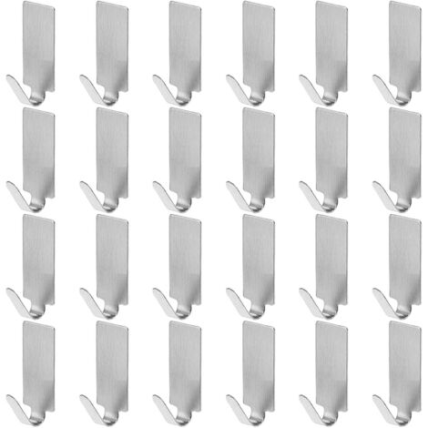 24pc Adhesive Hook Stainless Steel Hook
