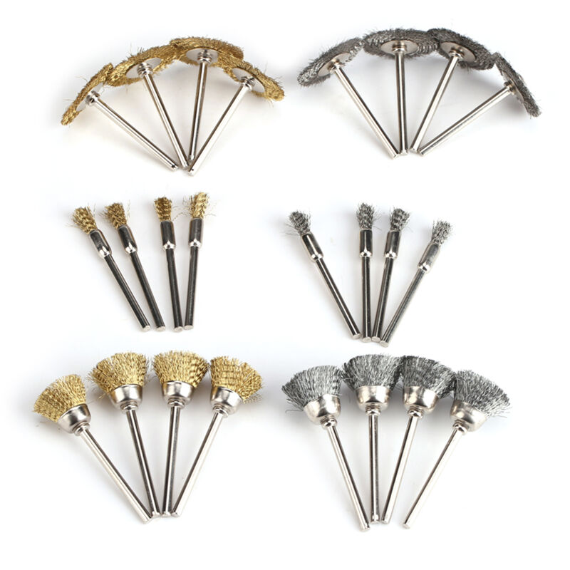 Ineasicer - 24pcs Brosses de polissage en acier inoxydable et en laiton pour meuleuse, perceuse et outil rotatif