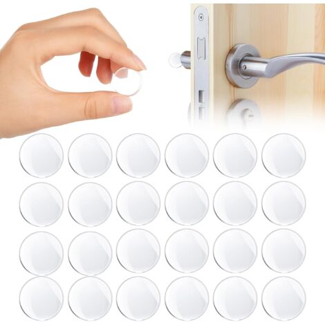 24pcs butée de porte, silicone transparent, 20x5 mm, adhésif puissant, réutilisable, pour placard cuisine bureau