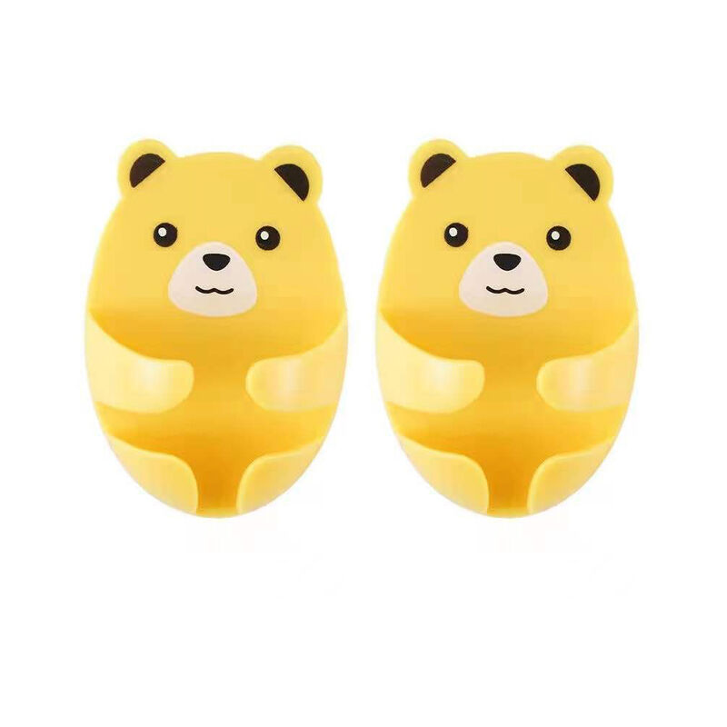 2/4pcs Cartoon Hug Bear Hole Free Hook Wire Plug