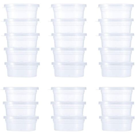 24pcs Clear Plastic Slime Storage Boxes Leak-Proof Foam Ball Storage Jars Storage Cups With Lids For Slime Jars