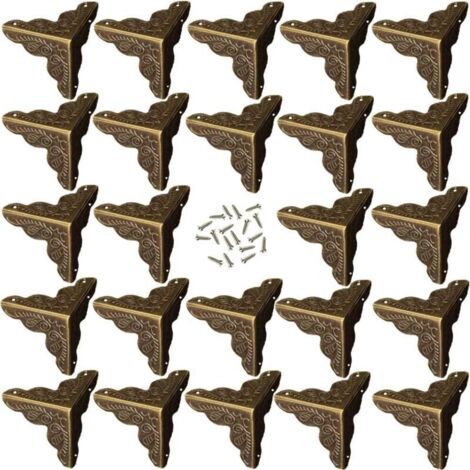 24pcs Coin en Bronze Antique,Style Alliage Meubles Décoratifs,Comprend 96 Ongles(Bronze)