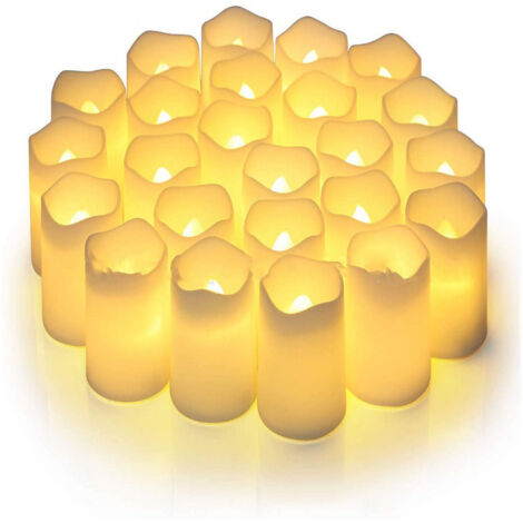 24PCS Electric LED Candles Plastic Electronic Components Tea Light Set For Wedding Confession Decoration Flameless