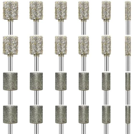 24PCS Fraises Diamantée, Mèche Meulage Diamant, 116 Grains 50 Grains, Accessoires Rotary Tool avec Tige de 3mm Pour le Verre, Les Pierres Précieuses, Pe Jade, Le Polissage des Détails, La Gravure