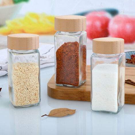 24Pcs Glass Spice Jars with Bamboo Lids