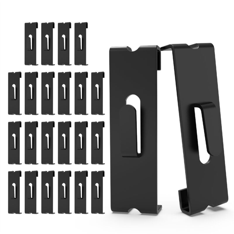 Image of 24Pcs Gridwall Haken Kleiderbügel, Grid Panel Grid Wand Haken Zubehör Draht Regal Schwarz