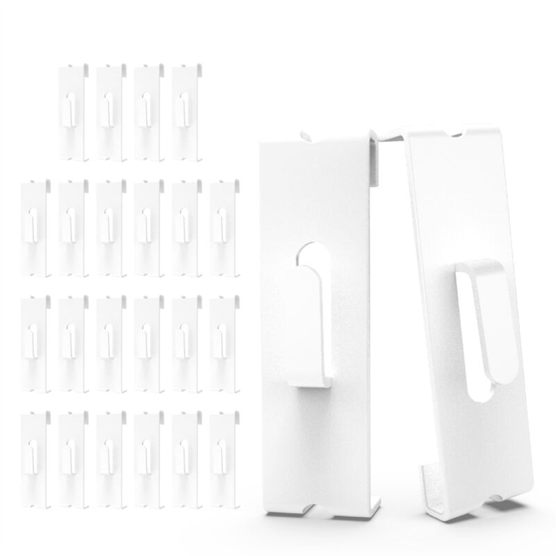 Image of 24Pcs Gridwall Haken Kleiderbügel, Grid Panel Grid Wand Haken Zubehör Draht Regal Weiß