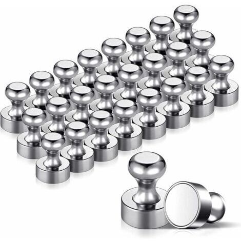 24PCS Magnet Métalliques Aimant Puissant 12x16mm - Aimants en Acier Inoxydable Aimants Frigo pour Tableau D'affichage, Réfrigérateur etc. - avec Boîte de Rangement