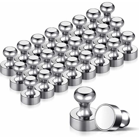 24PCS Magnet Métalliques Aimant Puissant 12x16mm - Aimants en Acier Inoxydable Aimants Frigo pour Tableau D'affichage, Réfrigérateur etc. - avec Boîte de Rangement