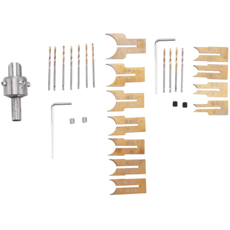 Image of 24Pcs Metall Ball Messer Holzbearbeitung Werkzeuge Holz Perlen Bohrer Rotary Bead Formen 6-25Mm
