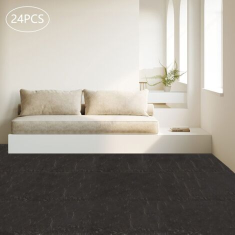 24pcs Negro Antideslizante Puerta Mat Antideslizante Piso Mat 60x30cm