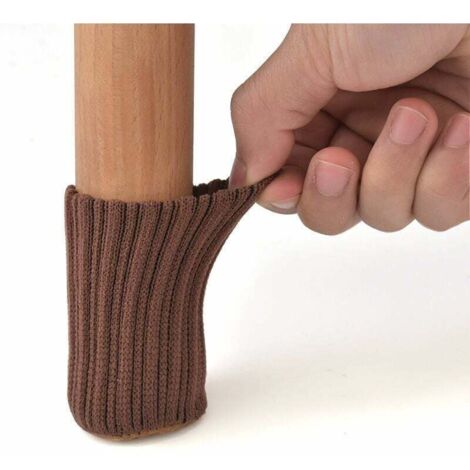 24pcs Non-slip Chair Leg Socks Prevent Scratches Reduce Noise Brown 7×4cm MUMU