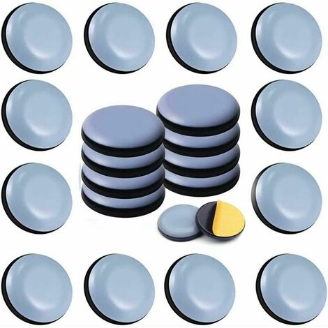 24pcs Patins En Teflon Pour Meubles 20 Mm (Rond) - Patins Glisseurs Pour Meubles - Planeur Ptfe Patins Pour Meubles En Téflon Auto-Adhésif Patins De Meuble Pour Chaise Canapé Bureau Table