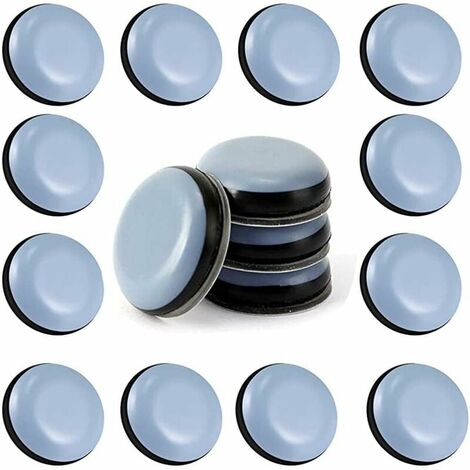 24pcs Patins en Teflon pour Meubles 25 mm (Rond) - Patins glisseurs pour Meubles - Planeur PTFE Patins pour Meubles en Téflon Auto-adhésif Patins de Meuble pour Chaise Canapé Bureau Table
