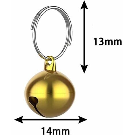 24PCS Pendentifs Grelots pour Collier de Chien ou Chat, 14mm Clochette pour Chat en Métal, Adorable Cloches pour Chiens Chat, Pendentifs de Cloches, Ensoleillé