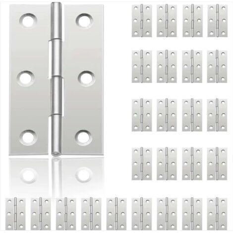 24Pcs Petit Charnières pour Portes, Charnière Inox, DIY Charnières de Portes pour Porte Placard Charnière Piano Boîtes à bijoux La Maison Meubles Matériel Armoire(44mm30mm)