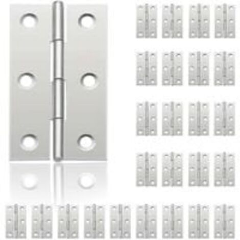 24Pcs Petit Charnières pour Portes, Charnière Inox, DIY Charnières de Portes pour Porte Placard Charnière Piano Boîtes à bijoux La Maison Meubles Matériel Armoire(44mm32mm)