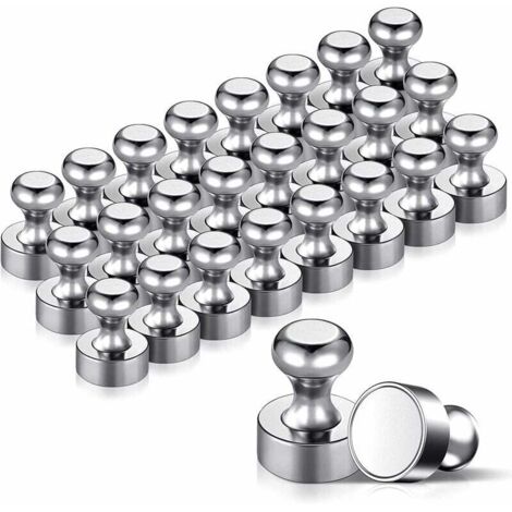 24PCS Powerful Metal Magnets 12x16mm - Stainless Steel Fridge Magnets for Bulletin Board, Refrigerator etc - with Storage Box
