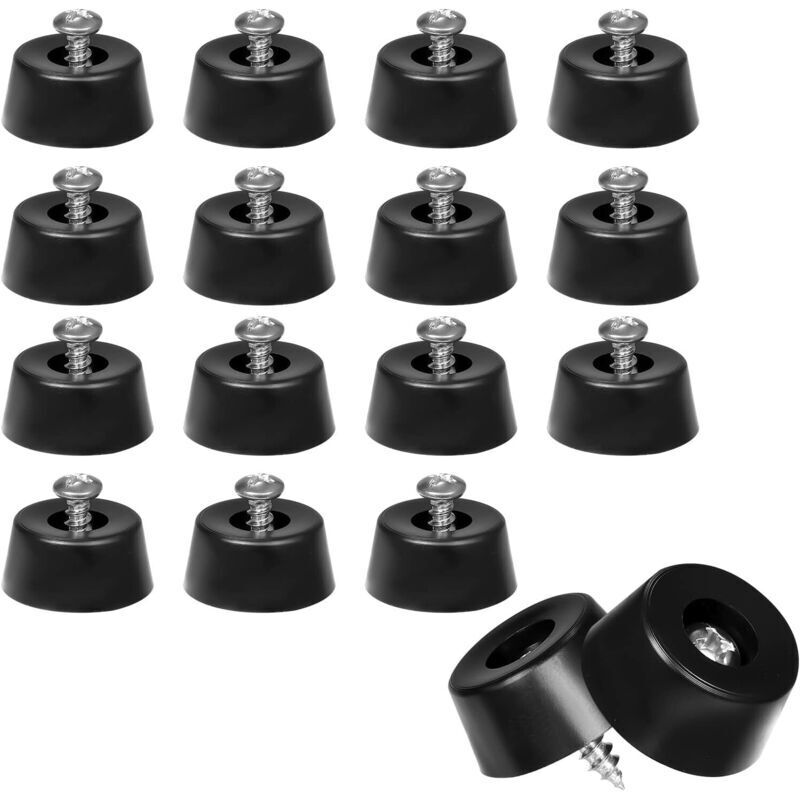 24pcs. Rubber Feet, Screw-in Rubber Chair Feet for Furniture, Electronics, and Household Appliances (Black)