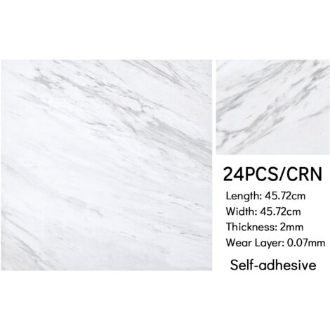 24Pcs Square Self Adhesive Stone Effect PVC Floor Tiles