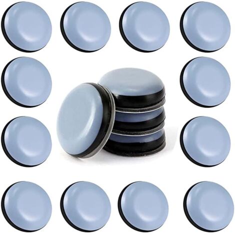 24pcs Téflon Meubles Planeurs 25 mm (Rond) - Planeurs pour Meubles - Planeur PTFE Planeur Meubles Plaquettes de Téflon Adhésive de Meubles des Plaquettes de Président Canapé-Table de Bureau