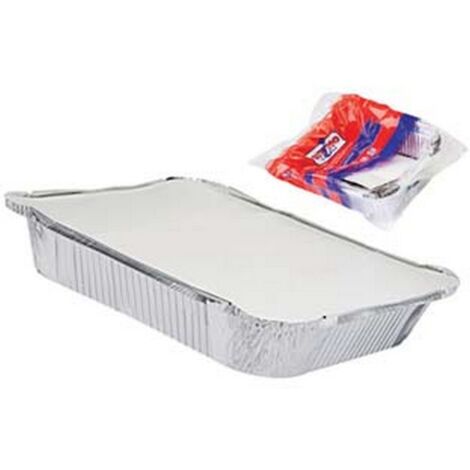 24PZ VASCHETTA ALLUMINIO CON COPERCHIO - 6 porzioni, pz.2