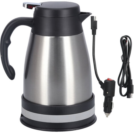 24V 1200ml Edelstahl-Wasserkocher für Auto und Reisen - Silber