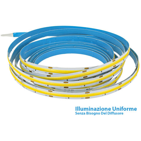 24V Bobina Striscia Striscia LED COB 14W/M 120LM/W 1700LM/M CRI 90 Bianco Caldo 3000K 5 Metri IP20 No Puntini