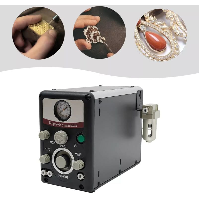 24V double face Machine de Gravure Pneumatique à Impact Machine de Graveur Pneumatique Gravure à la Main Outils de Réglage de la Pierre Machine de