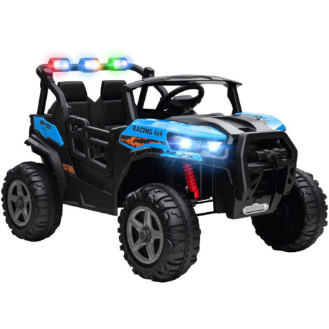 24V Electric Ride on Car, 2-Seater Electric Car for Kids with Remote, Bluetooth, Soft Start, Suspension Spring, Blue