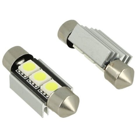 24V Lampada LED Siluro Canbus T11 C5W 36mm 3 SMD 5050 Giallo Arancione con Dissipatore Alluminio per Camion Bus Barca