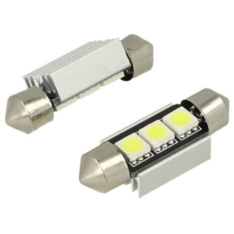 24V Lampada LED Siluro Canbus T11 C5W 36mm 3 SMD 5050 Rosso con Dissipatore Alluminio per Camion Bus Barca