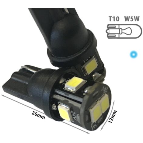 24V Lampada LED T10 W5W Bianco Freddo con 6 SMD 2835 360° No Polarità Durata Garantita